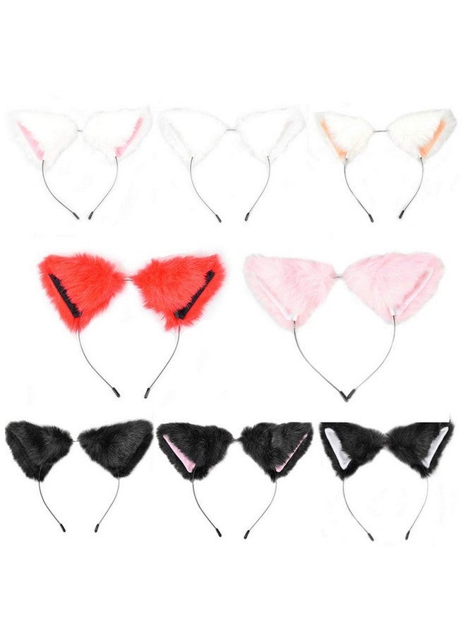 ليزنيرزم عصابة رأس من فرو الثعلب والقط من lasenersm - المقاس: تقريبًا 10×10 سم، اللون: أسود زغبي مع وردي من الداخل، الخامة: فرو صناعي، عصابة رأس تنكرية لحفلات الأنمي التنكرية، الهالوين، الكرنفال - Image 4