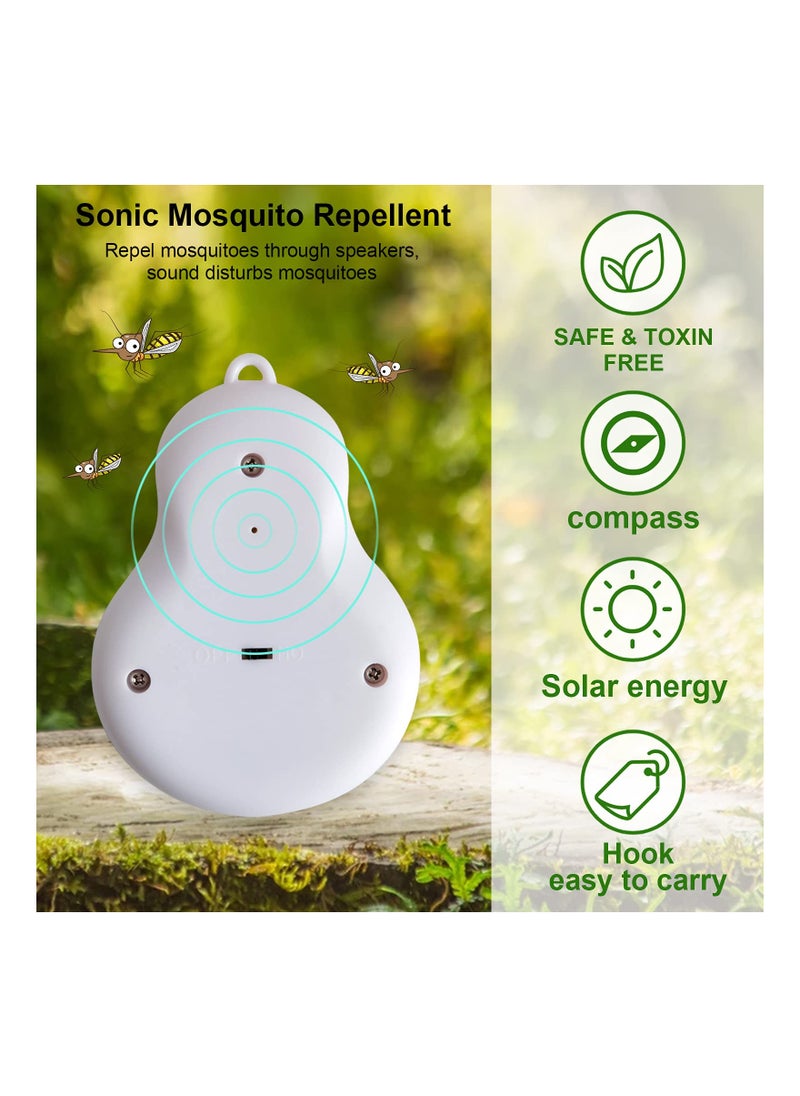 Generic - Solar-Powered Ultrasonic Mosquito Repellent with Compass - Outdoor Bug Zapper for Camping and Picnics, Hangable Electronic Insect Killer for Effective Mosquito Control. - Image 1