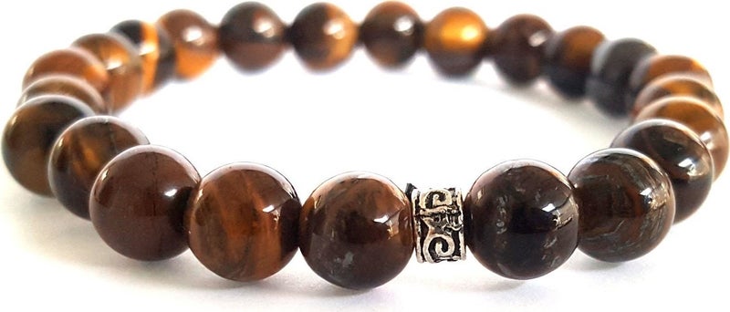 Natural Stone Onix and Tiger Eye Bracelet Set
