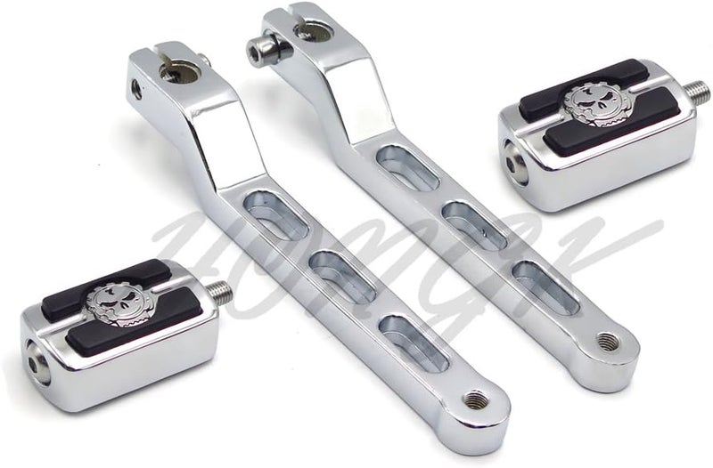 HONGK Chrome Aluminum Heel/Toe Shift Levers with Skull Shifter Pegs for Harley Davidson Heritage Softail FLST 1986-later - Image 4