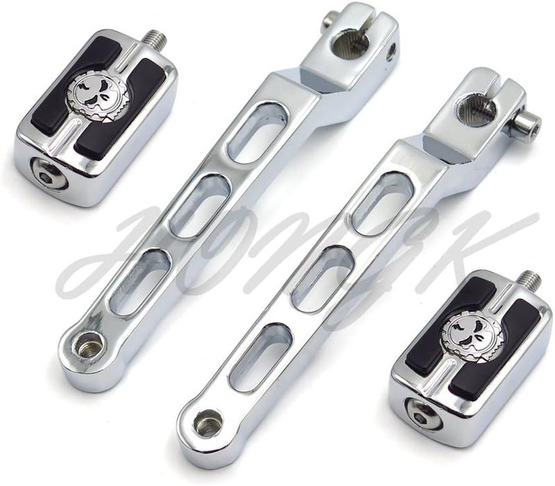 HONGK Chrome Aluminum Heel/Toe Shift Levers with Skull Shifter Pegs for Harley Davidson Heritage Softail FLST 1986-later - Image 5