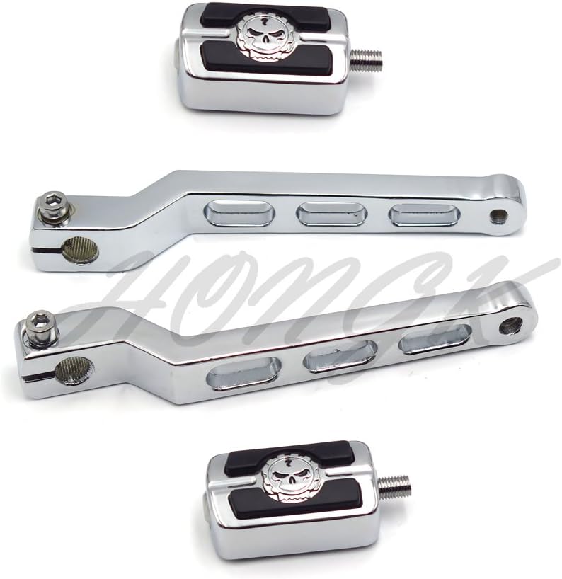 HONGK Chrome Aluminum Heel/Toe Shift Levers with Skull Shifter Pegs for Harley Davidson Heritage Softail FLST 1986-later - Image 3