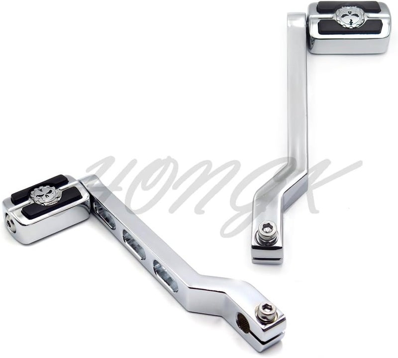HONGK Chrome Aluminum Heel/Toe Shift Levers with Skull Shifter Pegs for Harley Davidson Heritage Softail FLST 1986-later - Image 1
