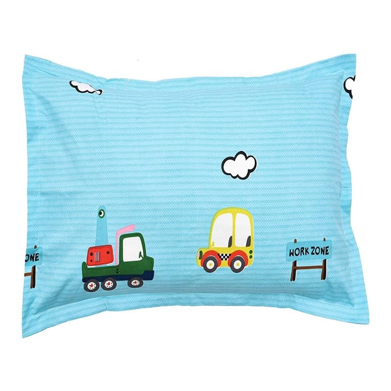 Shivi Creation Skin Friendly Ultrasoft Prime Collection Kids Printed Flat 1 Double Bedsheet with 2 Pillow Covers Size 90 x 100 Inch Firoji Yellow Work Zone Kidzee2  - Image 3