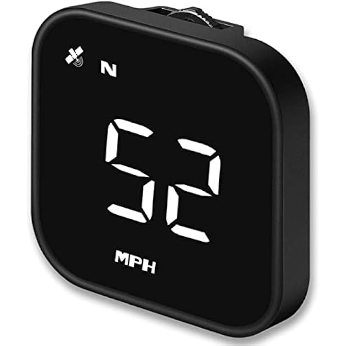 VEESA Digital Gps Speedometer Car Universal Hud Head Up Display Gps Smart Gauge Speedometer With Speed Mph Compass Fatigued Driving Alert Overspeed Alarm Trip Meter For All Vehicle Black - Image 1