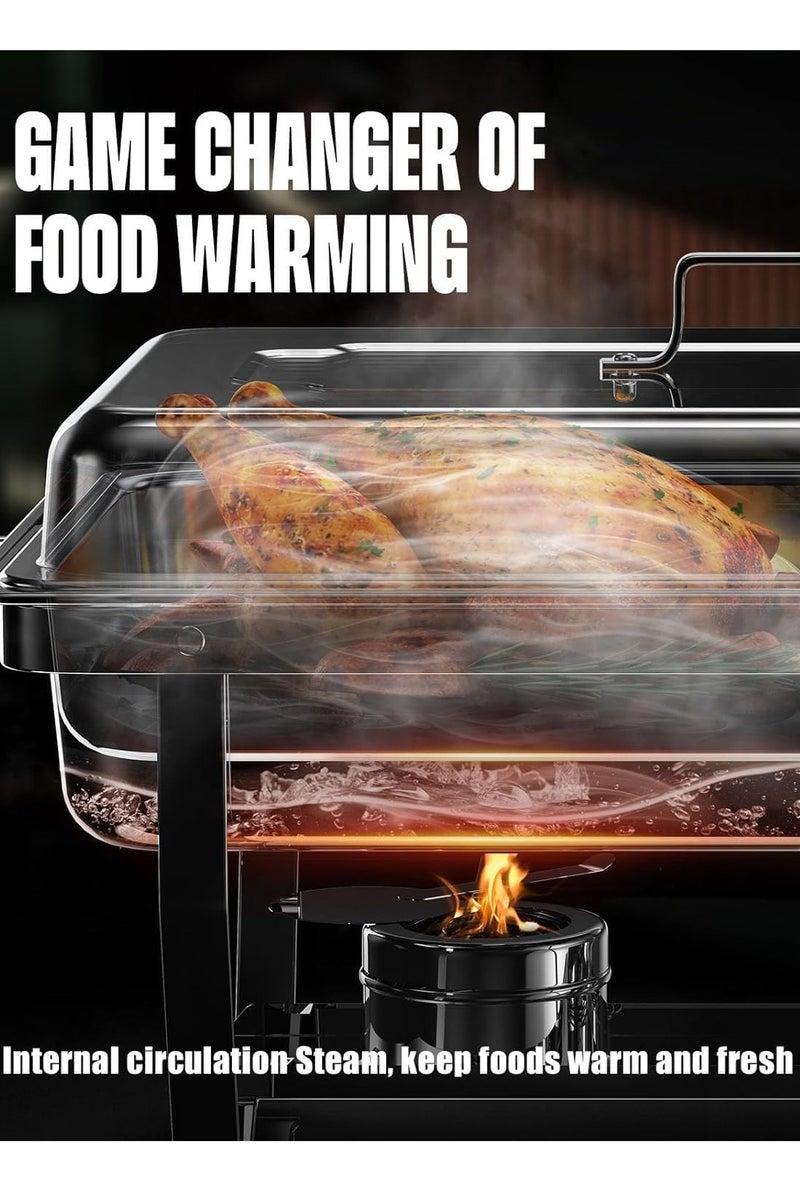 آي هوم شوب موقد بوفيه فاخر مستطيل الشكل من الفولاذ المقاوم للصدأ | موقد تدفئة بمقصورة واحدة 55×36×13 سم | سخان يعمل بالوقود الكحولي لحفلات الزفاف والحدائق والحفلات الخارجية | ضيافة تجارية متينة وتجهيزات منزلية - Image 5