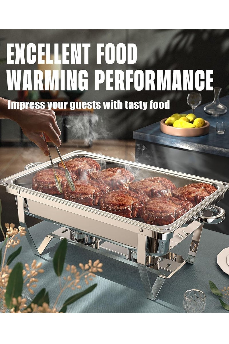 آي هوم شوب موقد بوفيه فاخر مستطيل الشكل من الفولاذ المقاوم للصدأ | موقد تدفئة بمقصورة واحدة 55×36×13 سم | سخان يعمل بالوقود الكحولي لحفلات الزفاف والحدائق والحفلات الخارجية | ضيافة تجارية متينة وتجهيزات منزلية - Image 4