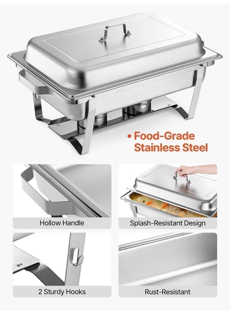ihomeshop Stainless steel buffet stove set, 12-liter deluxe food warmer, single-compartment alcohol fuel heater, suitable for commercial catering, parties, weddings, restaurants, and hotel buffets (62*35.5*30.5CM) - Image 5