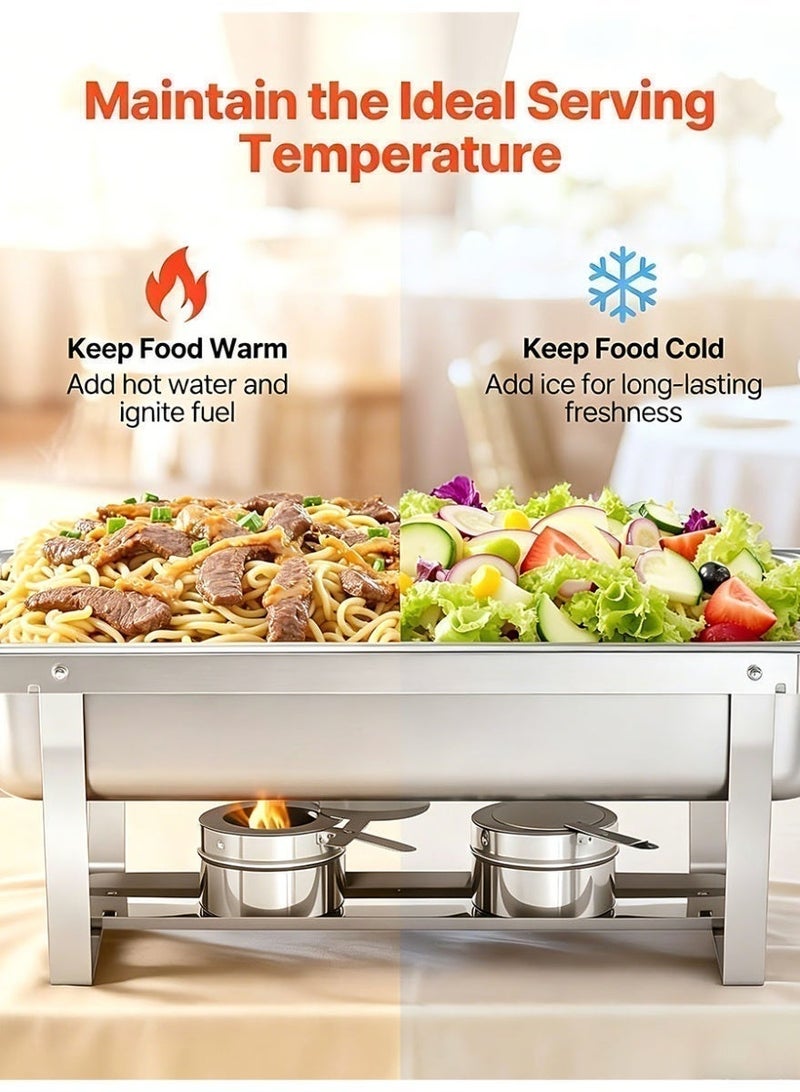 ihomeshop Stainless steel buffet stove set, 12-liter deluxe food warmer, single-compartment alcohol fuel heater, suitable for commercial catering, parties, weddings, restaurants, and hotel buffets (62*35.5*30.5CM) - Image 4