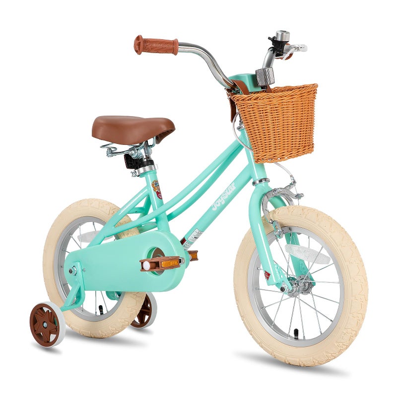 JOYSTAR 12 inch Kids Bike for Toddlers 3-4 Years(33"-41") Girls, Girls Bike with Training Wheels & Basket, Kids' Bicycle Mint Green - Image 1
