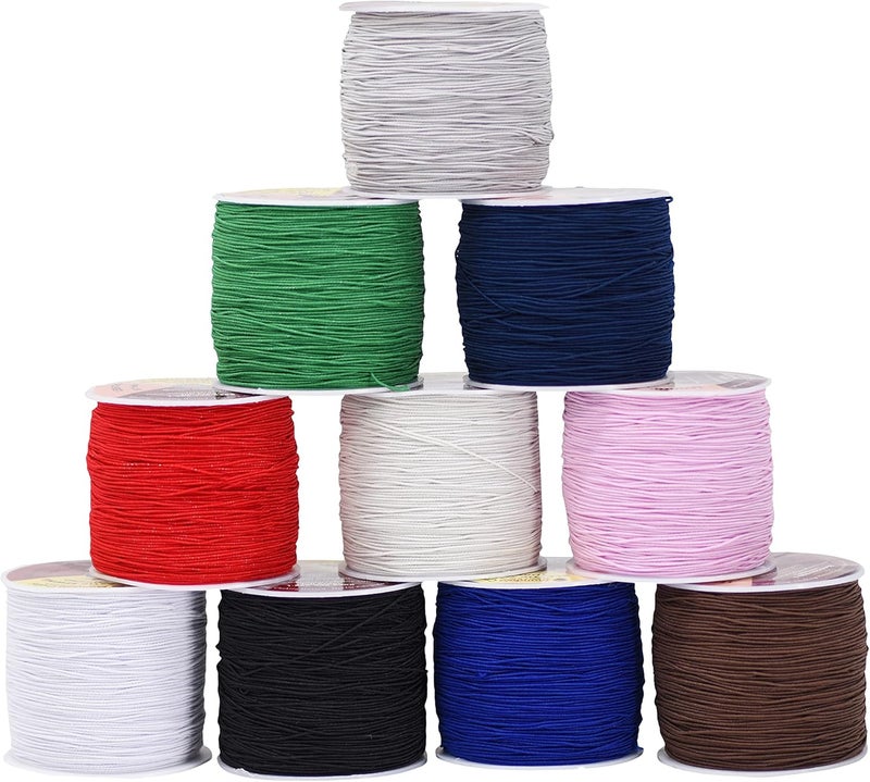 Mandala Crafts Assorted Colors Shirring Elastic Thread for Sewing, Knitting, Smocking, and DIY Crafts - 87 X 10 Yards 0.6mm Fine Thin Stretch Thread for Sewing Machines - Image 1