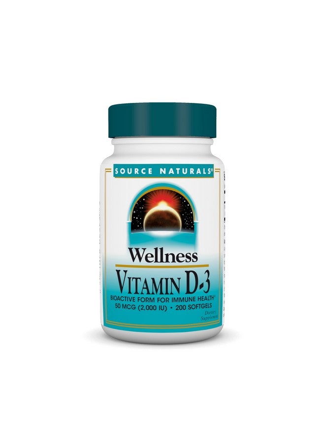 Source Naturals Source Naturals Wellness Vitamin D-3 2000 iu Bioactive Form for Immune Health* - 200 Softgels  - Image 1