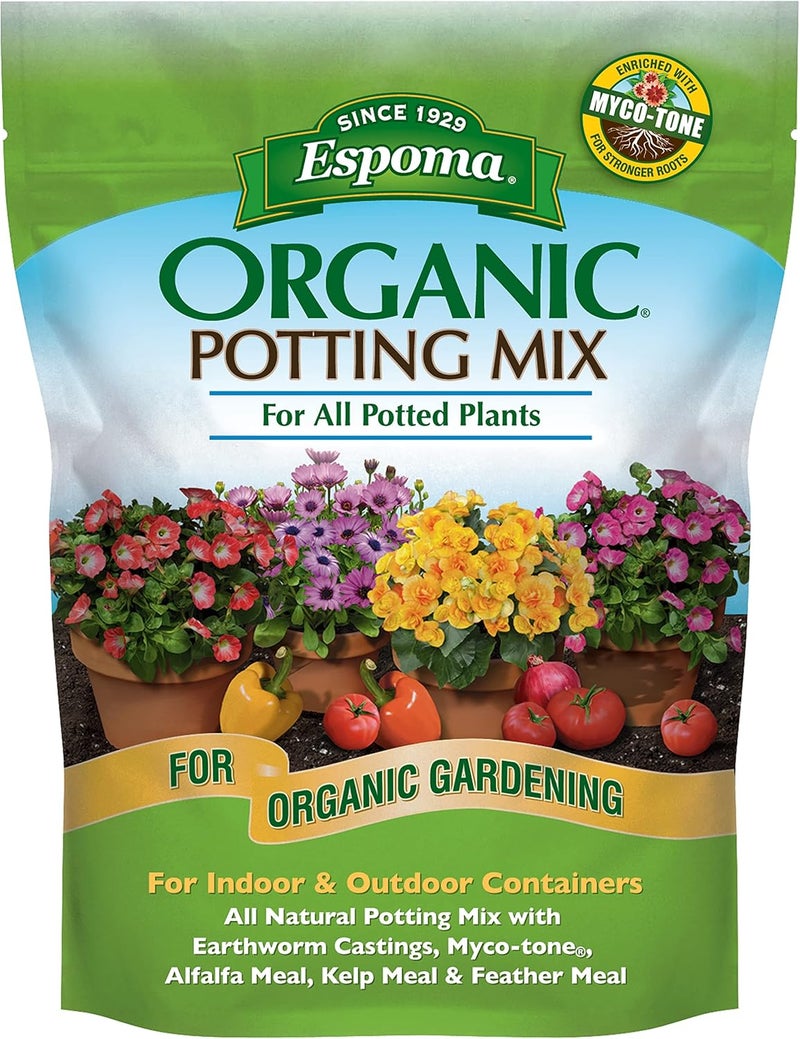 Espoma Organic Potting Soil Mix - All Natural Potting Mix for Indoor & Outdoor Containers, 4qt - Image 1