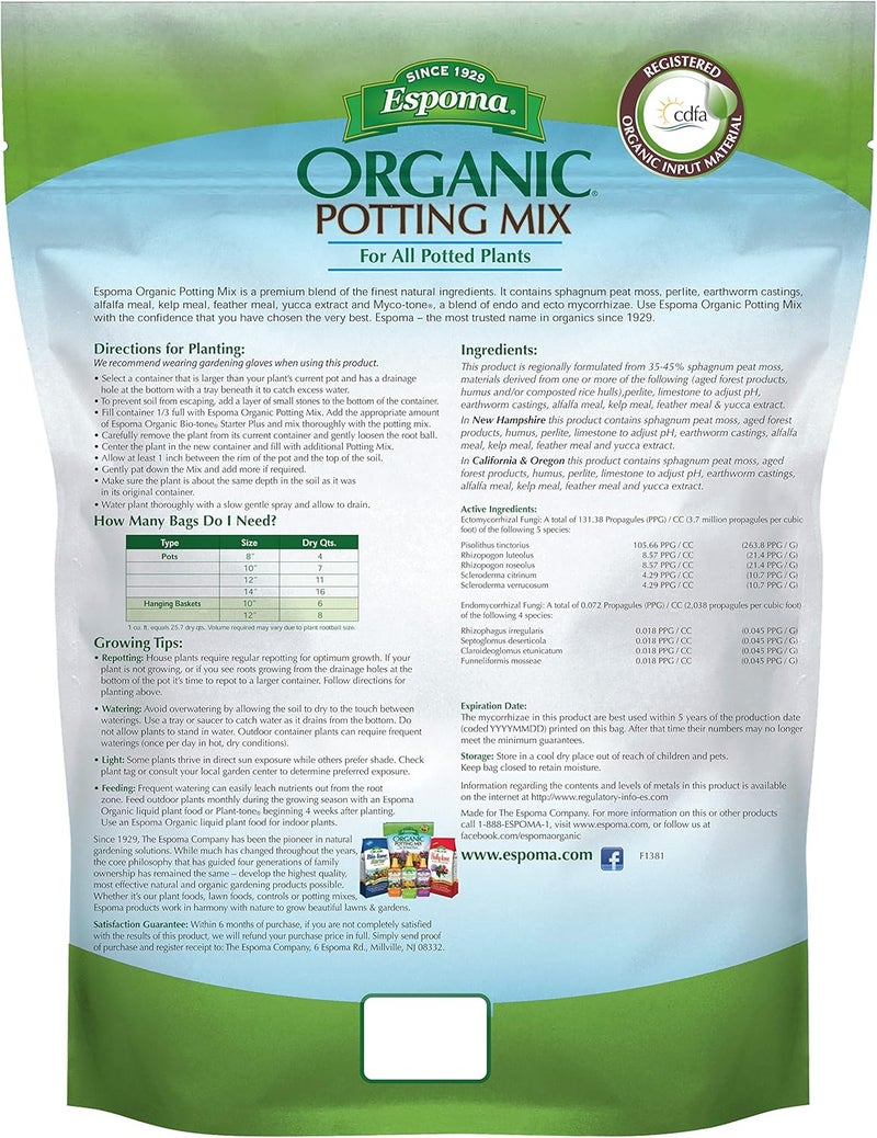 Espoma Organic Potting Soil Mix - All Natural Potting Mix for Indoor & Outdoor Containers, 4qt - Image 2