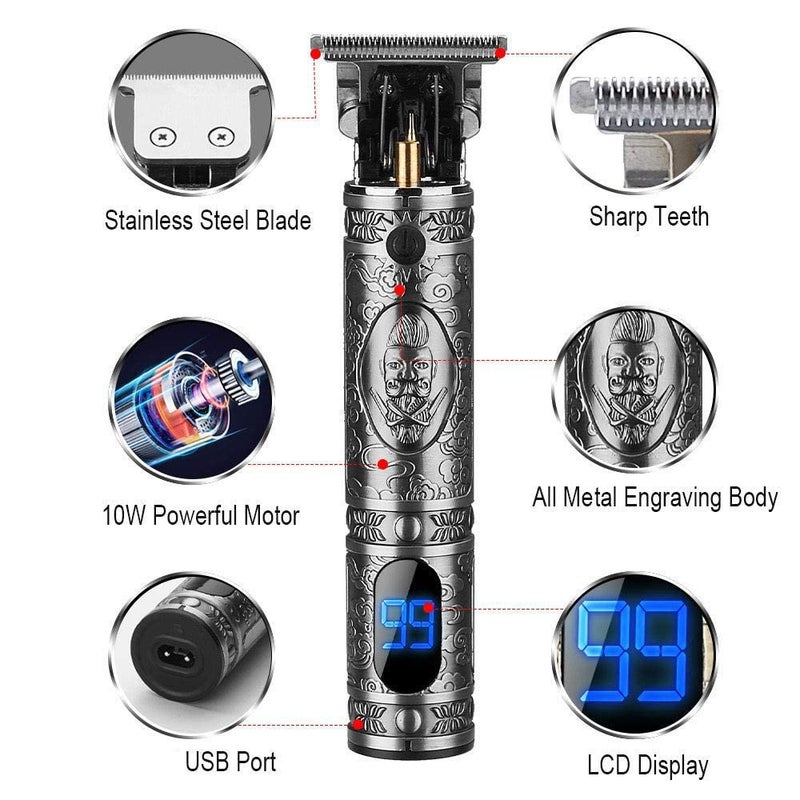 RESUXI Hair Clippers for Men Hair Trimmer for Barbers,Professional Cordless T Blade Trimmer, Beard Edger Liners,Barber Shavers,Ornate Knight Close-Cutting Hair Machine - Image 2