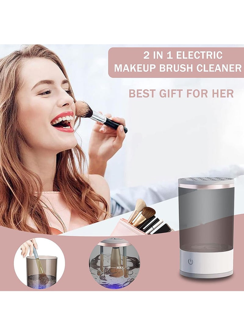 Electric Makeup Brush Cleaner Portable Automatic Spinner Cosmetics Brushes Cleaning Tools for All Size Beauty Makeup Brushes One-Click Operation