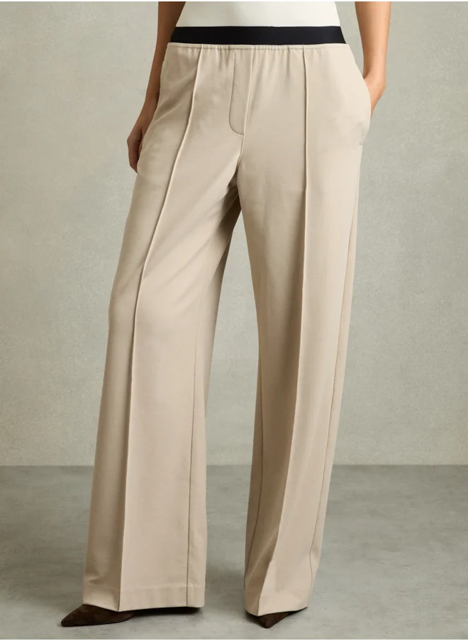 REISS Waistband Wide Leg Trouser
