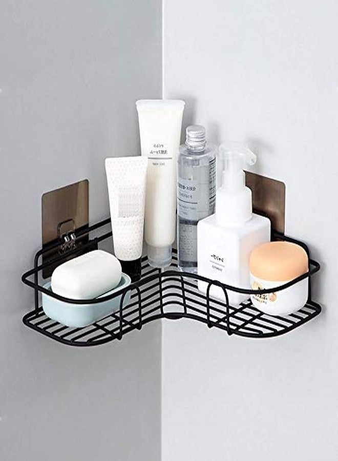 Dayish Faucet Storage Soap Sponge Dish Hanging Holder Metal Sink Caddy Organizer Drainer Clamp Rack (Corner Shelf) - Image 1