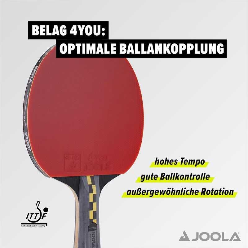 JOOLA Carbon Pro Professional Ping Pong Paddle - Racket with Carbonwood Technology & Red/Black JOOLA 4 You Rubber - Table Tennis Racket Designed for Speed - Image 3