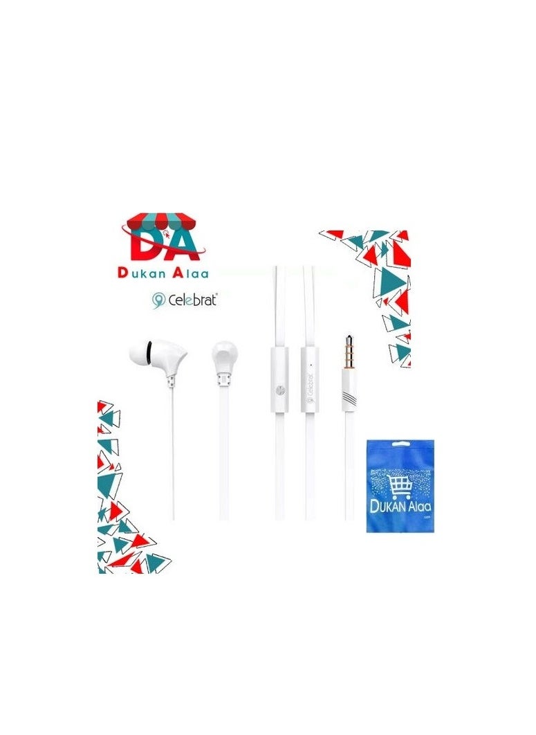 سيليبرايت هاندفري سلك سليبريت  G3 ابيض +شنطة دكان علاء 