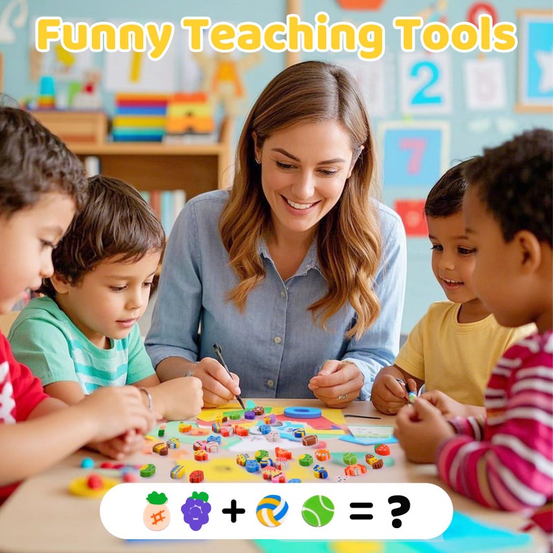 Inn Diary 180pcs Random Mini Erasers for Kids, Bulk Cute Pencil Erasers Small Fun Erasers for Classroom Rewards Party Favors Gift Filling Eraser - Image 5