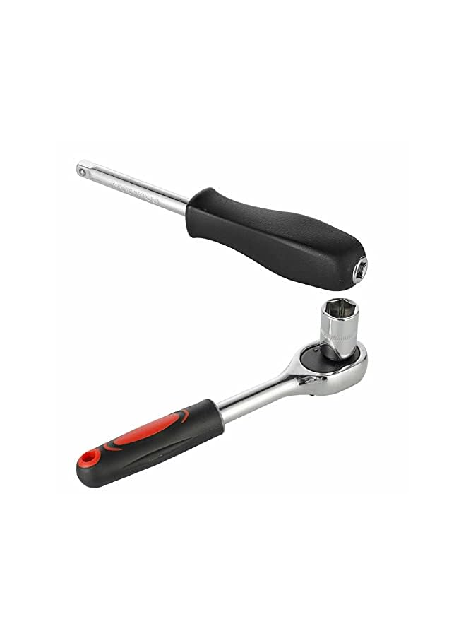 PROMASS Ratchet Wrench Socket Tools Set Metric 1/4'' Drive Screwdriver with Box - Image 5