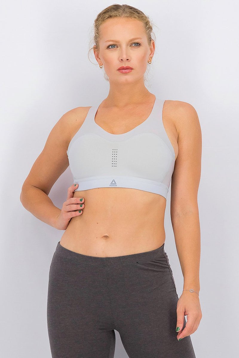 Reebok Women Pure Move Light Padded Sports Bra, Grey - Image 1