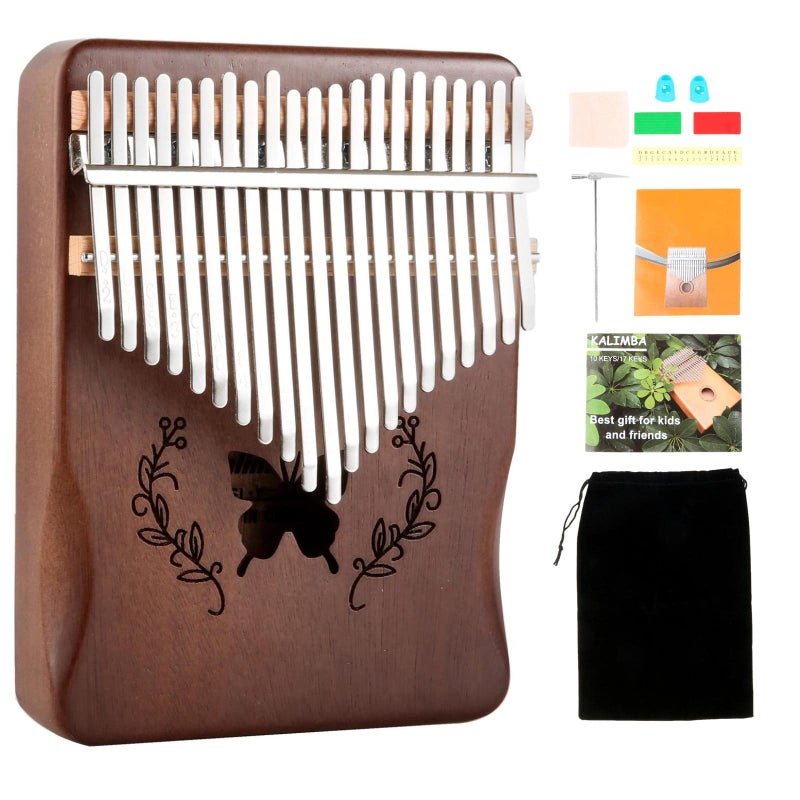 Lemfema Kalimba Thumb Piano 21 Keys Portable Mbira Finger Piano Gifts for Kids and Adults BeginnersBrown