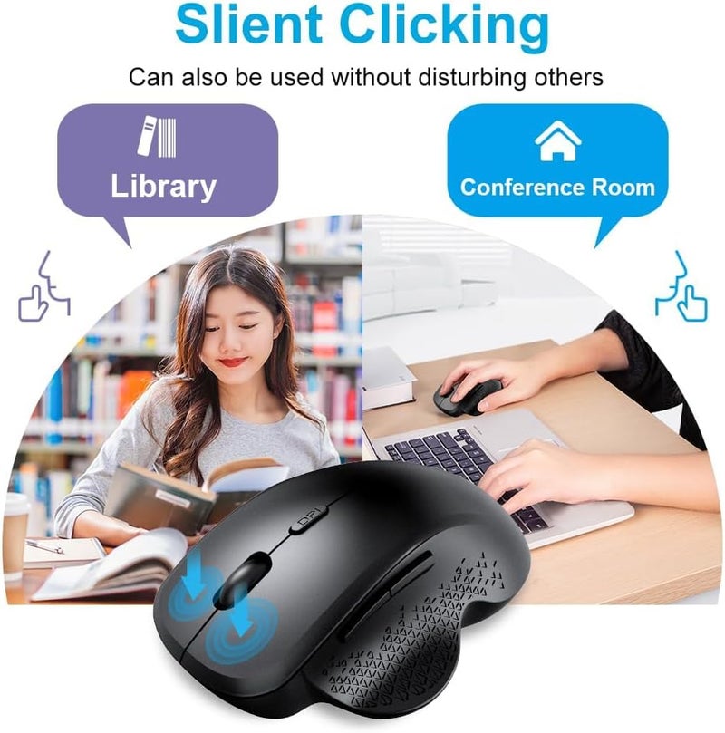 كاست ويف فأرة لابتوب لاسلكية بتقنية البلوتوث، محمولة، قابلة للشحن، فأرة كمبيوتر لنظامي ويندوز وماك (أبيض، 2.4GHz) - Image 5