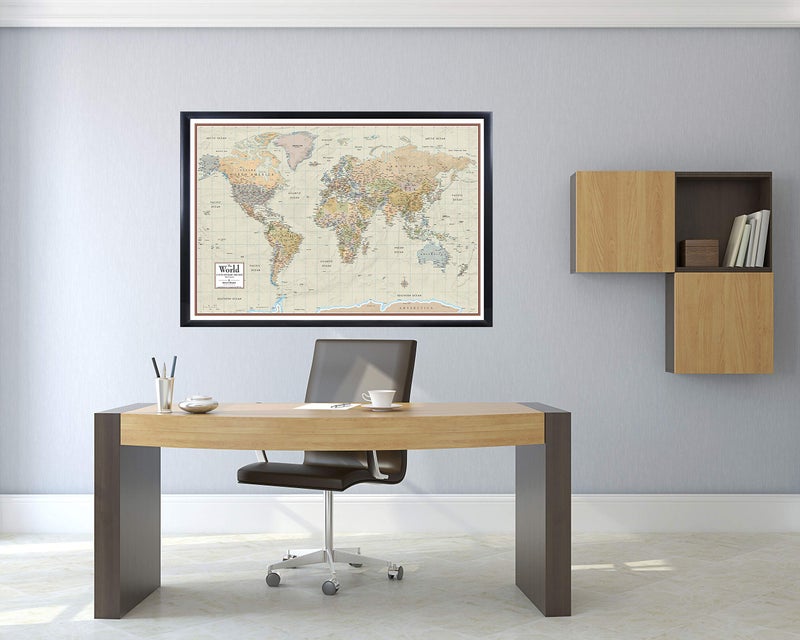 Swiftmaps World Contemporary Premier Wall Map Poster Mural 24h x 36w - LAMINATED - Image 3
