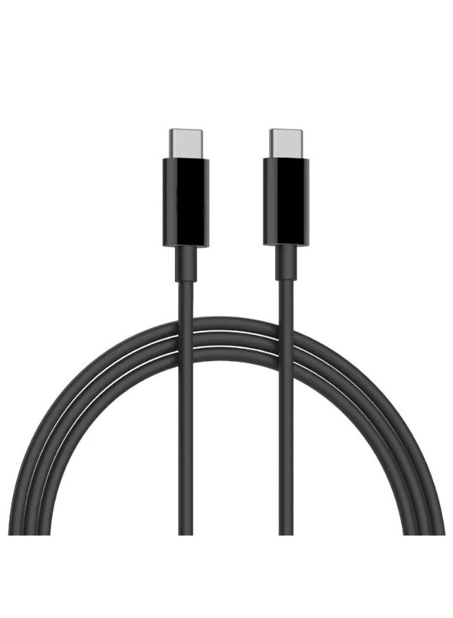 60W USB C to USB C Cable 2M PD 3.0 3A Fast Charging Cord Type C Cable Compatible With iPhone 16 15 Series MacBook Pro iPad Pro Samsung Galaxy S24 S23 Ultra Z Fold OPPO Honor OnePlus Huawei Black  - Image 1