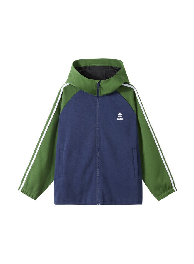 TABE Little Pig Tony Boys' Plus Size Hooded Zipper Jacket Kids' Knit Cotton Sweatshirt Autumn - Image 3