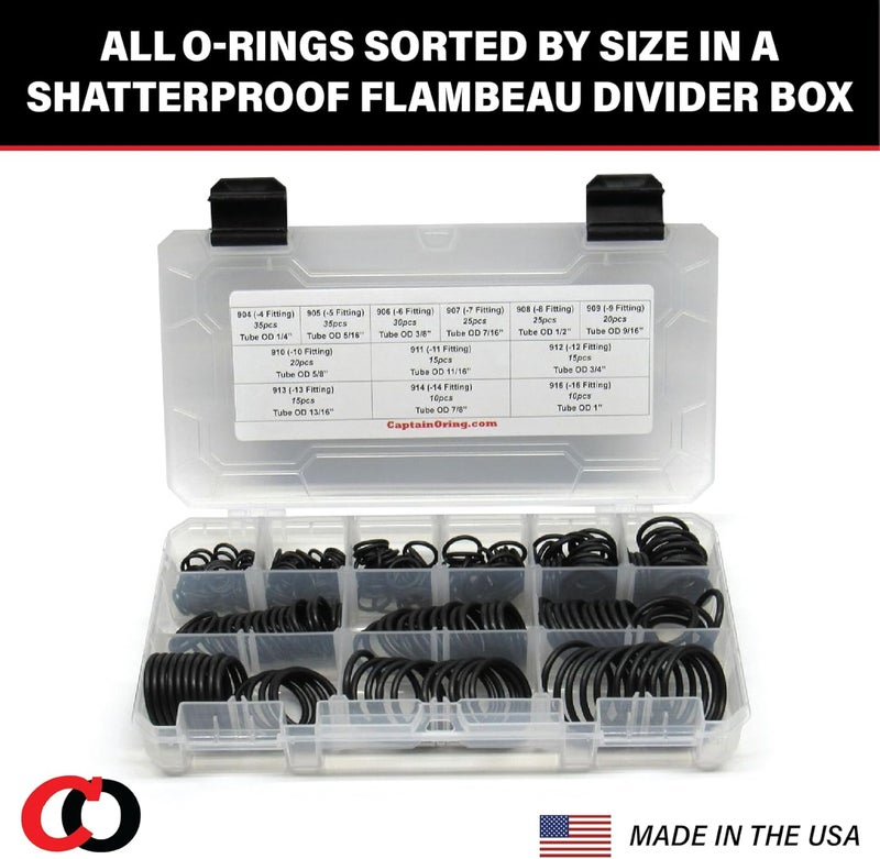 Captain O-Ring BOSS Hydraulic SAE 900 O-Ring Seal Kit (Buna-N 70, 255 Piece Kit) - Image 5