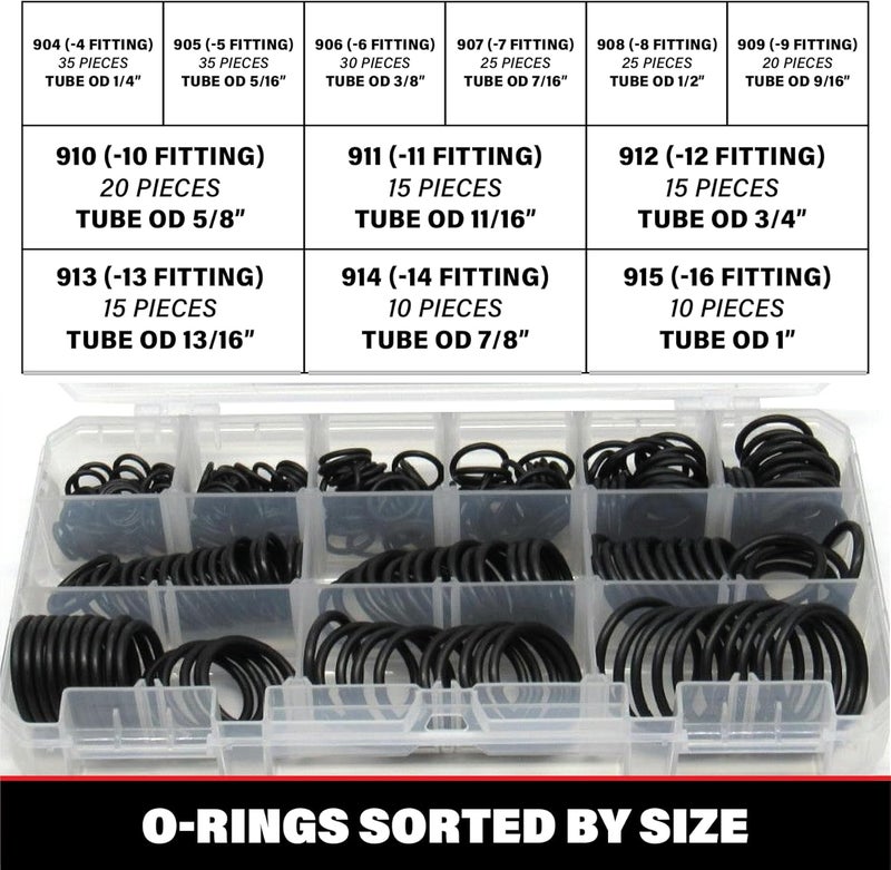 Captain O-Ring BOSS Hydraulic SAE 900 O-Ring Seal Kit (Buna-N 70, 255 Piece Kit) - Image 4