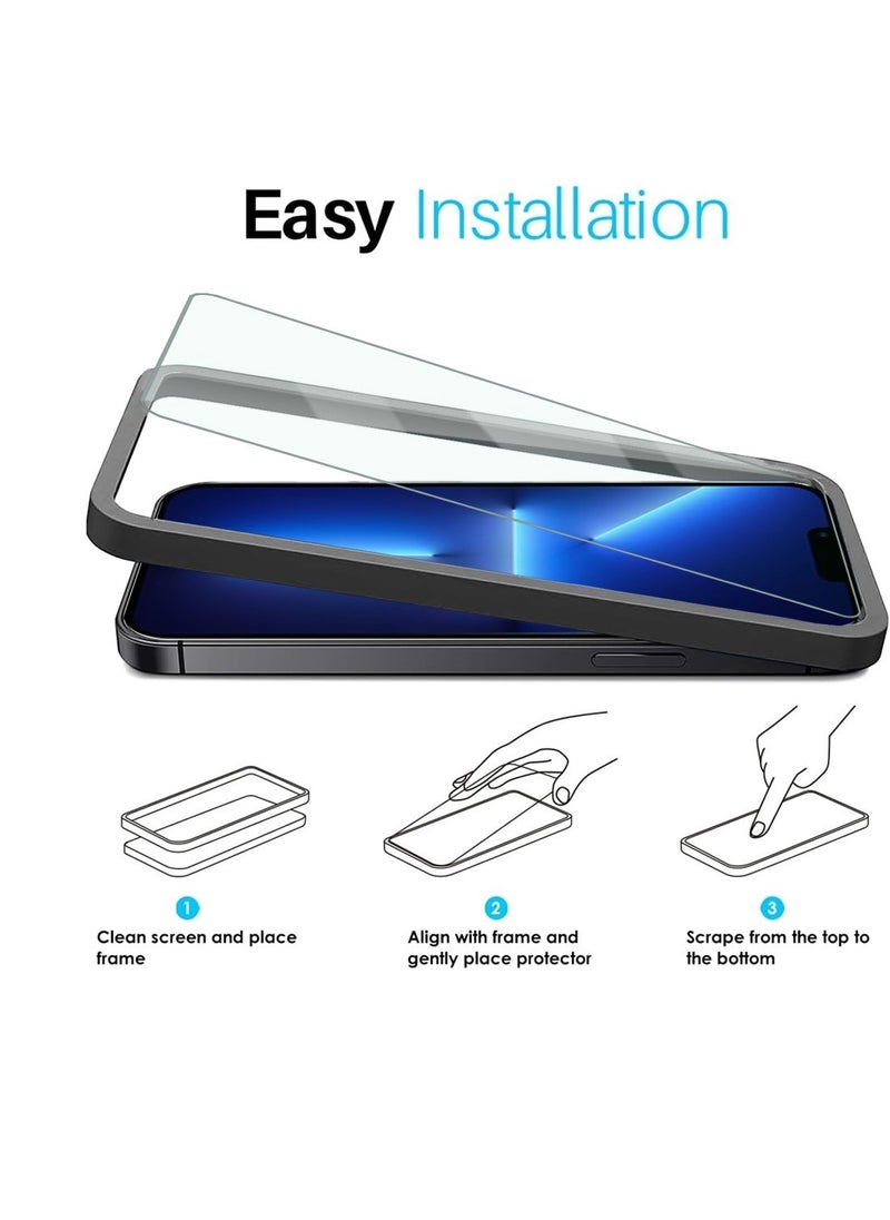 Techie - Apple iPhone 13 Pro Max Screen Protector, Super Clear Gorilla Glass with Easy Installation Auto Alignment Frame, 9H Tempered Glass, Bubble-Free, Case-Friendly - 2 Pack - Image 1