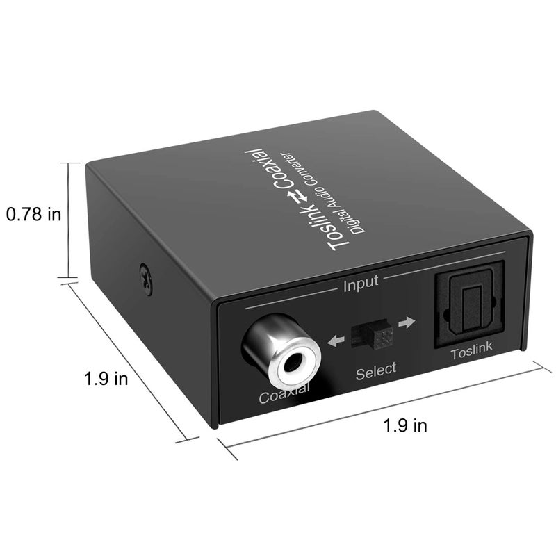 Azduou Optical to Coaxial or Coax to Optical Digital Audio Converter Adapter, Bi-Directional Digital Coaxial to/from SPDIF Optical (Toslink) Audio Signal Converter/Repeater - Image 5