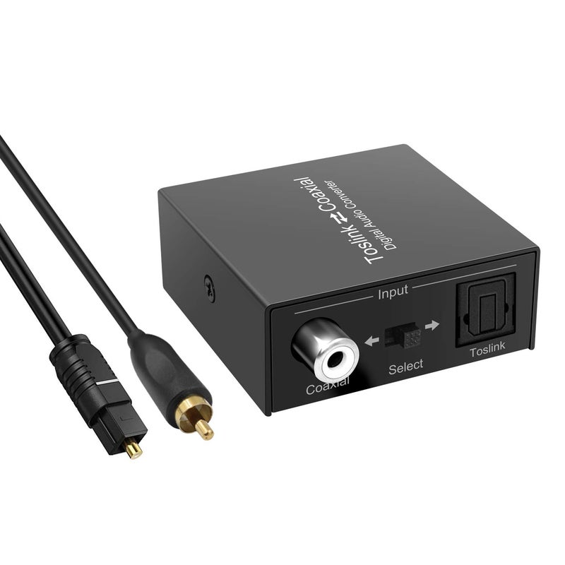Azduou Optical to Coaxial or Coax to Optical Digital Audio Converter Adapter, Bi-Directional Digital Coaxial to/from SPDIF Optical (Toslink) Audio Signal Converter/Repeater - Image 1