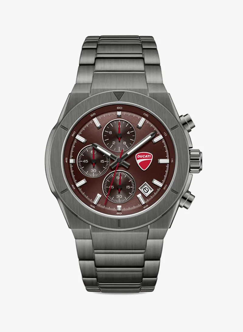 دوكاتي Frontier Brown Dial, Stainless Steel Bracelet, Chronograph Watch for Men, 43mm