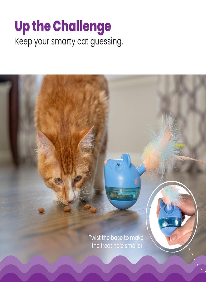 Catstages Hunt 'N Swat Treat Tumbler Interactive Treat-Dispensing Cat Toy, Blue - Image 4