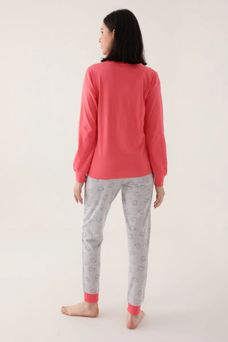 روليبولي Ready Pink Women's Long Sleeve Pajama Set