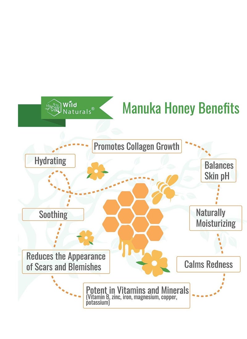 Wild Naturals - Manuka Honey Cream Moisturizer for Dry Skin - Eczema Honey Cream Face Moisturizer for Sensitive Skin - Soothing & Redness Relief Face Cream for Dry Skin - Face, Hand & Body Moisturizer for Women & Men - Image 1