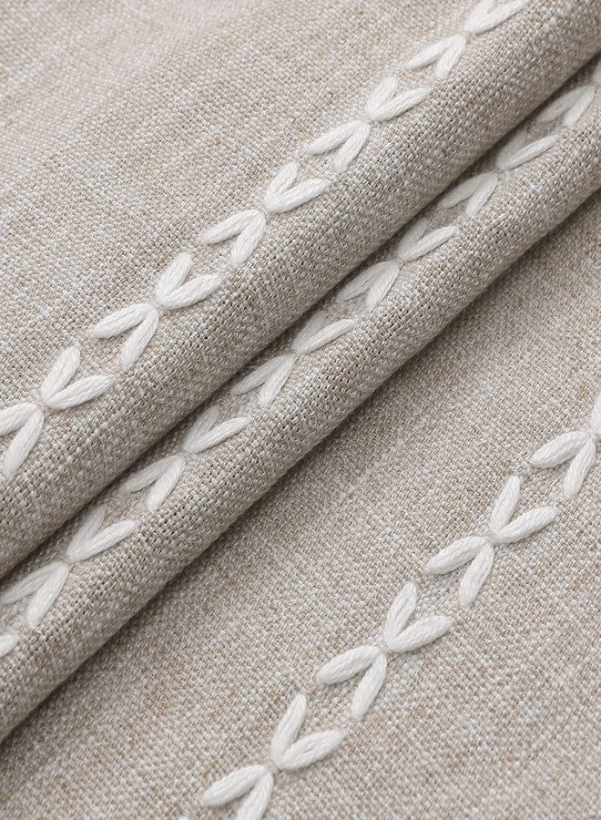 MitoVilla Boho Farmhouse Fabric Shower Curtain, Tan Brown Modern Polyester Linen Shower Curtains for Vintage Rustic Bathroom Decor, Country Tassel Thick Cloth Shower Curtain, Taupe, 72 x 72 - Image 3