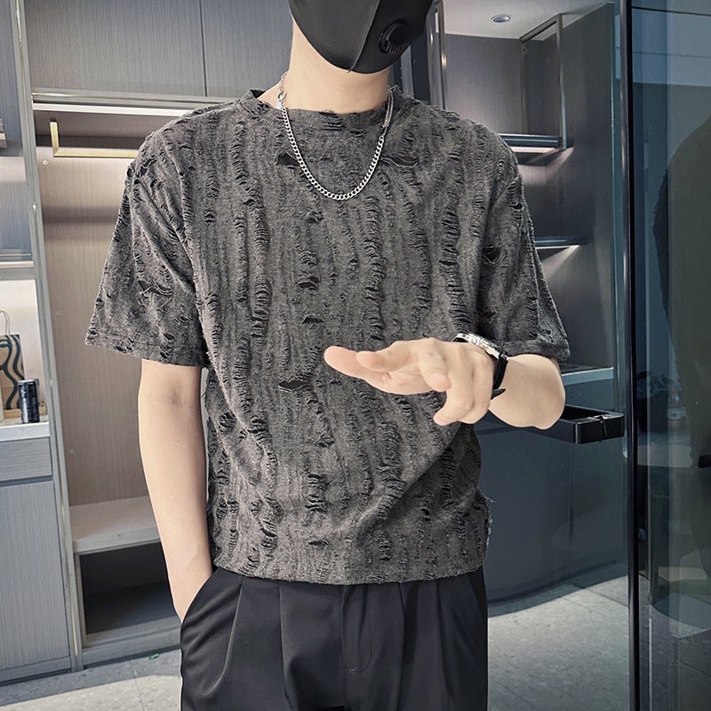 Short-Sleeved T-Shirt Men'S Trendy Handsome T-Shirt Summer Internet Popular Duffy Handsome Trendy Brand Ins Half-Sleeved Clothes - Image 1