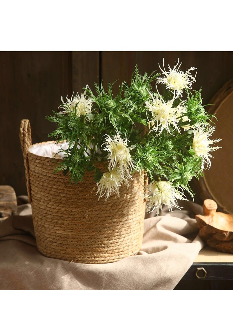 KASTWAVE Artificial Thistle Flowers Bouquet, Silk Fake Flower Plants for Home Decor, Garden Wedding, Office, Prom Party, Nursery Decor, 5 Branch Artificial Thistle Flowers Bouquet - Image 4