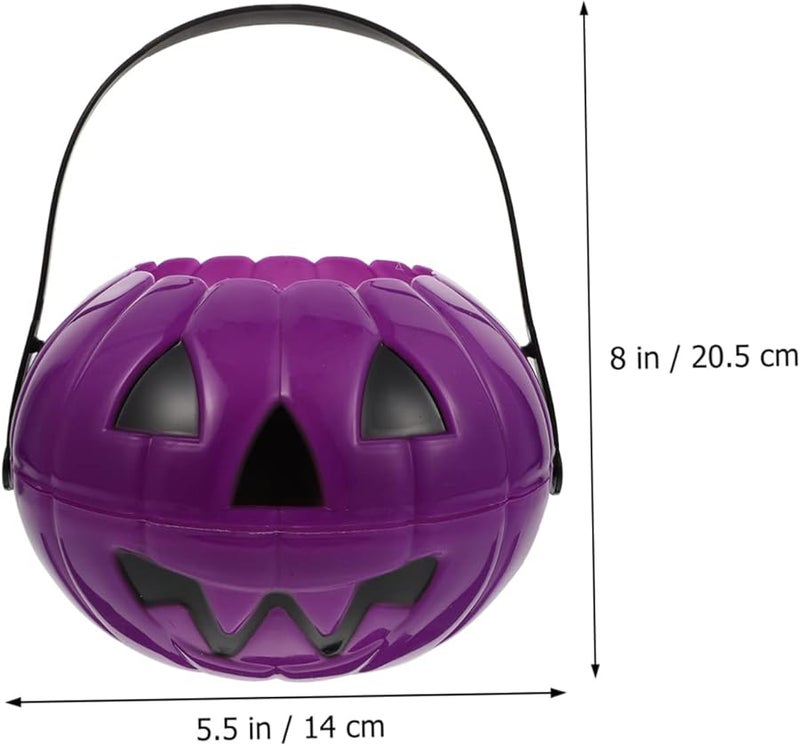 2Pcs Yellow Halloween Pumpkin Lantern Handheld Buckets For Party Trick Or Treat Home Decor - Image 5