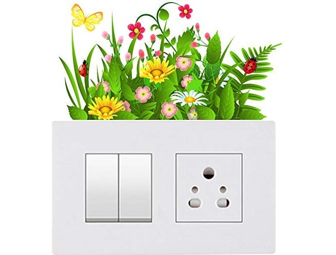 Decals Creation ™ Switch Board Sticker Floral Stickers Wall Stickers Light Switch Sticker - Pack of 3 (24 Stickers) - Image 3