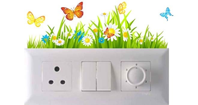 Decals Creation ™ Switch Board Sticker Floral Stickers Wall Stickers Light Switch Sticker - Pack of 3 (24 Stickers) - Image 4