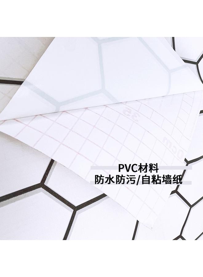 Bluejw Wood Grain Wallpaper Wallpaper Self-adhesive Bedroom Waterproof Moisture-proof Living Room Simple Triangle White Wall Wallpaper Student Renovation Stickers - Image 4