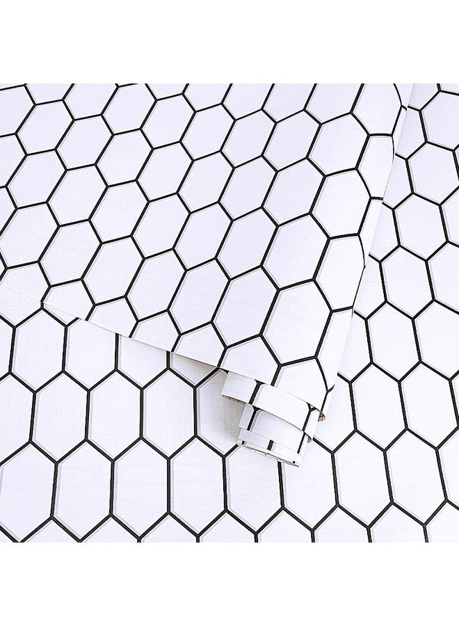 Bluejw Wood Grain Wallpaper Wallpaper Self-adhesive Bedroom Waterproof Moisture-proof Living Room Simple Triangle White Wall Wallpaper Student Renovation Stickers - Image 3