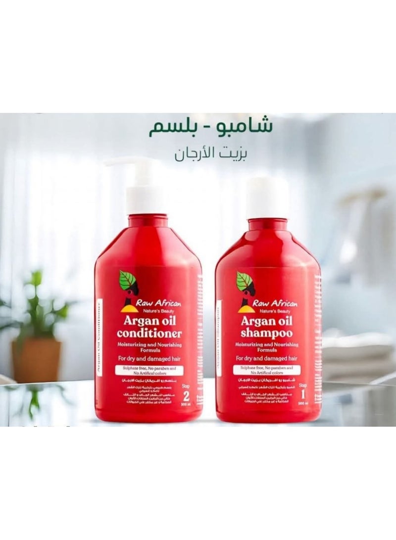 Raw African Premium Argan Oil Conditioner (300ml) - Nourishes, Strengthens & Adds Luster & Revitalizes Dry, Damaged Hair - Image 2